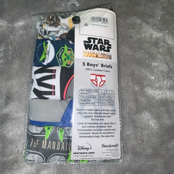 Disney Star Wars The Mandalorian Underwear 5 Pack Boys Briefs Size 8 - Picture 4 of 4
